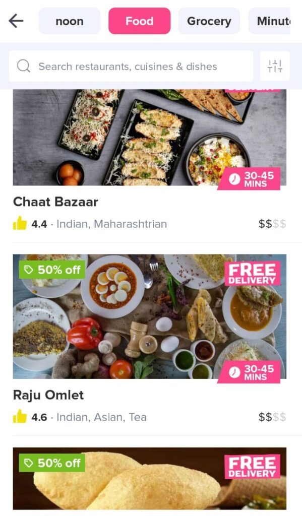 Noon Food Indian Dishes